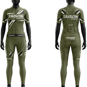 Traje de Ciclismo para Mujer, Premium, 200 GSM, Poliéster y Spandex, Transpirable, de Secado Rápido, Diseño con Paneles en Verde Oliva, Logotipo Personalizado por Sublimación - Product Image 6
