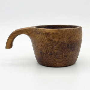 Taza de Café de Madera de Estilo Nórdico Rústico, Ergonómica, con Asa Abierta Curvada, Ecológica, para Camping y Viajes, de Madera de Teca Natural de Alta Calidad - Product Image 2