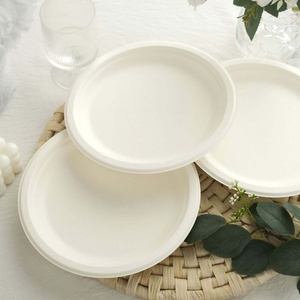 Assiettes de fête écologiques de 6 pouces en fibre de canne à sucre, design rond, pour plats rapides, compatibles micro-ondes et compostables 2026 - Product Image 1