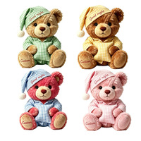 Boneka Beruang Teddy Berbobot Super Lembut, Hewan Boneka Isi Dakron dengan Logo Bordir Kustom, Boneka Lembut untuk Anak-anak dan Dewasa