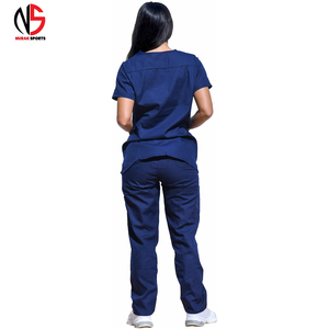 Tenues de Travail – Ensembles d'Uniformes d'Infirmières d'Hôpital à Manches Courtes et Col en V avec Logo Personnalisé chez NURAK 2026 - Product Image 2
