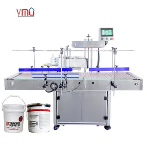 YIMU YM610 mesin Label produk cair, mesin pelabelan produk cair Drum ember cat sistem aplikator Label wadah kimia otomatis