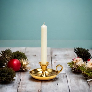 Portavelas de Latón chapado en oro con forma y diseño únicos de tamaño pequeño para decoración navideña Pedido mínimo 100 piezas - Product Image 1