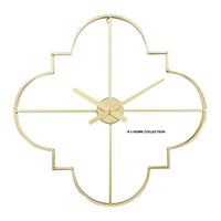 Horloge murale hexagonale en métal doré, design moderne, horloge décorative pour bureau, salon, chambre et décoration de mariage