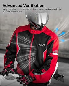 Chaqueta de Motocicleta ILM para Hombre, Manga Larga, Cortavientos, con Bloques de Color, para Todas las Estaciones, Ropa de Carreras - Product Image 5