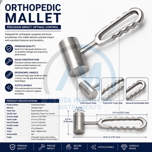 Martillo Ortopédico Manual de Acero Inoxidable, Instrumento Quirúrgico Reutilizable, Martillo para Huesos, Clase I, Certificado CE - Product Image 6