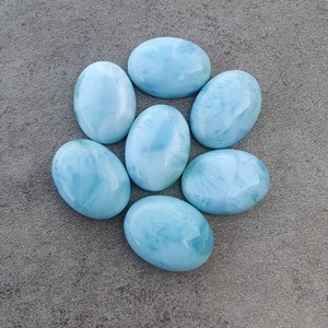 Larimar naturel AAA+ de qualité supérieure, taille ovale 10 mm, dos plat, cabochon calibré, pierre précieuse polie en vrac pour bijoux - Product Image 4