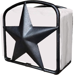 Porta Servilletas Estilo Texas Rústico Negro, Organizador de Mesa Metálico Estilo Western - Product Image 1