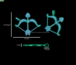 Collar con Colgante Unisex de Oro Sólido 10K con Espada y Flecha de Cupido, Estilo Hiphop, con Diamantes Moissanite, Regalo Personalizado, Tendencia 2025 - Product Image 6
