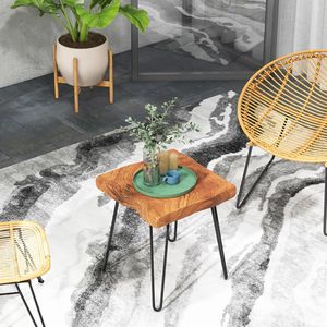 Tavolino in Legno di Teak Indonesiano, Forma Quadrata, Prodotto Ecologico Riciclato e Recuperato - Product Image 2