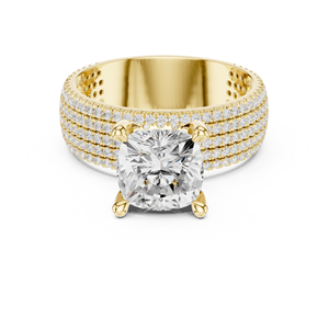 Anillo de Compromiso Clásico de Oro Amarillo de 14K con Corte Cojín de 3 CT, Diamante Cultivado en Laboratorio con Certificado IGI, Regalos de Aniversario y Boda - Product Image 1