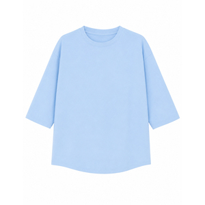 Men's <b>Light</b> Blue Oversized Knitted O-Neck Half Sleeve Casual T-Shirt 2026 - Product Image 2