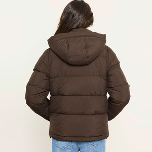 Chaqueta de plumón con botones para mujer, talla grande, estilo urbano, diseño de cuello con capucha, cálida, de alta calidad - Product Image 2