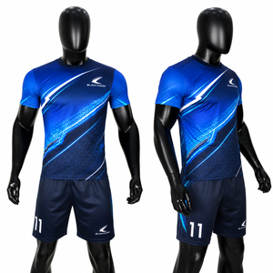 Conjunto de camiseta de fútbol personalizada OEM para hombre, sublimación, secado rápido, uniforme de manga corta para adultos - Product Image 2