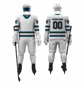 Uniforme de hockey sur glace pour hommes, maillot sublimé à manches longues avec pantalon à taille élastique, matière polyester respirante - Product Image 4