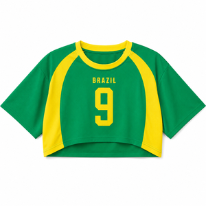 American Football Jersey Women Raglan Sleeve Cropped <b>Athletic</b> Tee Custom Sportswear Private Label Manufacturer - Product Image 2