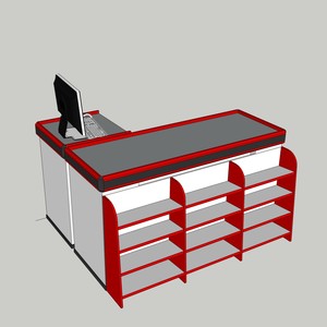 Mostrador de Caja Moderno One Tech de 1.5m con Estructura Metálica con Recubrimiento en Polvo y Superficie de Acero Inoxidable para Tiendas de Abarrotes - Product Image 1