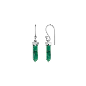 Pendientes Colgantes de Plata de Ley 925 con Fluorita en Forma de Lápiz, Engaste de Bisel, Regalo Moderno para Bodas y Fiestas - Product Image 1
