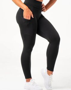 Leggings de Yoga de Cintura Alta para Mujer, Tejido de Spandex/Nylon, Impermeables, Color Sólido, Alta Calidad, 160 g - Product Image 2