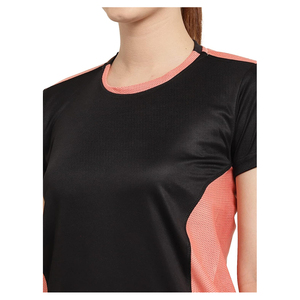 Camiseta Deportiva Personalizada para Mujer, con Bloques de Color, Malla Transpirable, Cuello Redondo, Secado Rápido, Corte Ajustado, 100% Poliéster, para Primavera/Verano - Product Image 3