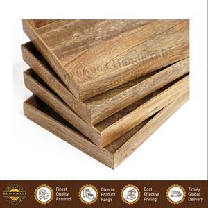 Plateau de service alimentaire en bois de manguier 100% naturel, design moderne, qualité supérieure, taille personnalisée, pour la maison et les restaurants - Product Image 2