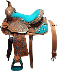 Selle équestre en cuir durable Selles de trail confortables de style occidental pour les courses de chevaux anglaises Inde Selles solides - Product Image 1