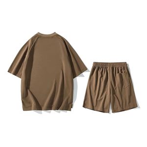 Conjunto de Camiseta y Pantalones Cortos de Verano para Hombre, Estilo Casual, Color Sólido, Cómodo, Manga Corta, Dos Piezas, Ropa Deportiva, Moda 2026 - Product Image 5