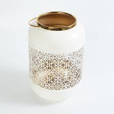 Factory Wholesale Round <b>Large</b> Metal Iron <b>Lantern</b> With Handle Bottom Design Pink Gold Finish for Home Gates Decor Candle Usage - Product Image 6