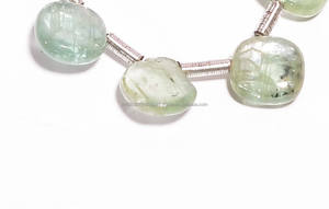 Venta al por mayor 8 pulgadas 5,50 6,50 MM Natural verde cianita piedra preciosa hebra clásica forma de cojín cuentas para artículo de joyería - Product Image 2