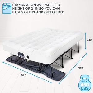 <b>EZ</b>-<b>Bed</b> Self Inflating Air Mattress with Frame, Rolling Case and Auto Shut-Off - Product Image 5