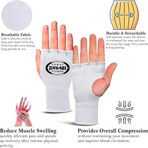 FARABI Fitness Polyester boxing inner Gloves Half Finger Workout Exercise Hand Wraps White Gray Pink Blue Red Black All Seasons - Product Image 2