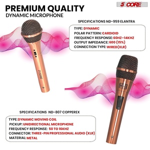 Par de Micrófonos de Karaoke de 5 Núcleos, Micrófono Dinámico XLR de Mano para Él y Ella, Sonido Nítido, Aspecto Elegante - Product Image 2