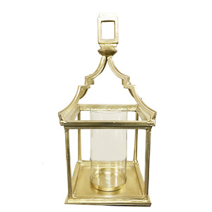 Modern Farmhouse Bronze Finished Lantern Open-Frame Decorative Candle Stand Minimalist Arched Tabletop Lantern for Living Room - Product Image 6