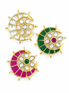Dijes de Flor de Latón Chapado en Oro con Piedras, Estilo Étnico, Colgantes Unisex para Bodas, Accesorios para Hacer Joyería DIY - Product Image 2