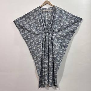 Vestido Kaftán Informal de Verano con Estampado Floral Tropical, sin Mangas, de Algodón, para Mujer, Ropa de Playa, Estilo Asia Pacífico - Product Image 3