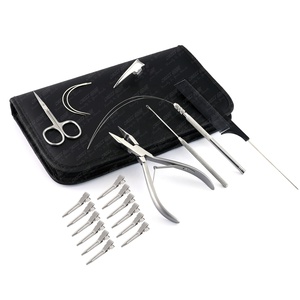 Kit de herramientas profesionales para extensión de cabello, tijera de corte de hilo, herramienta de gancho de tracción, dedo de separación de bucle, alicates de cuentas, 2 anillos TOL - Product Image 6