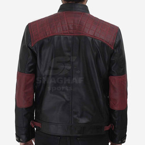 Veste en cuir sur mesure, couleur unie, veste en cuir pour homme, streetwear, veste en cuir d'hiver pour homme - Product Image 5