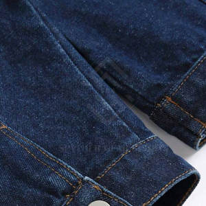 Veste en jean pour homme, col montant, logo sur le devant, 100% coton respirant de haute qualité, best-seller pour l'hiver - Product Image 3