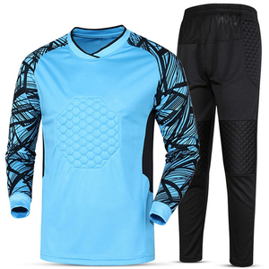 Custom Youth Goalkeeper Soccer <b>Padded</b> Uniform Quick Dry Long Sleeve Football Keeper Jersey Set OEM Manufacturer - Product Image 1