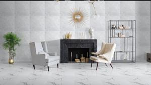 Azulejos de Porcelana Pulida con Aspecto de Mármol de Lujo de 60x60cm, Azulejos de Alto Brillo para Paredes y Pisos Interiores - Product Image 6