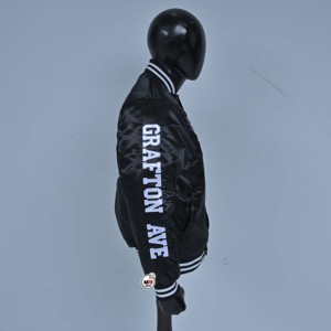 Vestes de sport G.A.P respirantes de haute qualité pour hommes, en satin noir, avec lettres brodées, style preppy, col rabattu, pour l'automne - Product Image 3