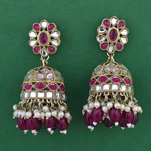 ซื้อต่างหูทองเหลืองชุบทองคุณภาพส่งออก งานแฮนด์เมด รุ่นคลาสสิกสำหรับผู้หญิง รุ่นเมห์นดี หมายเลข 110352 สำหรับวันครบรอบ - Product Image 5