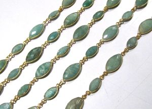 EMINENT JEWEL N ARTS Chaîne connectrice en amazonite naturelle de forme irrégulière, coupée au laser, plaquée or, modèle BD934, vendu - Product Image 2