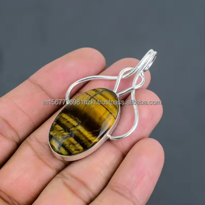Colgante de filigrana de ojo de tigre colgante de plata de ley 925 colgante de ojo de tigre joyería de plata joyería Boho joyería de mujer - Product Image 5