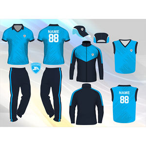 Conjunto completo de uniforme de cricket con color de tamaño de nombre de equipo personalizado y logotipo para jugadores a precio normal - Product Image 5