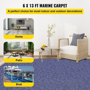 Tappeto Marino Blu Profondo 1,8 m x 4 m Impermeabile per Esterni, Tappeto per Patio e Barche in Materiale PP PVC - Product Image 2