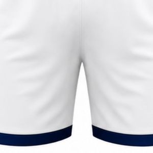 Men's Color Blocked Volleyball Shorts <b>White</b> with <b>Blue</b> Side <b>Stripes</b> Elastic Waist Quick Dry Court Sportswear - Product Image 5