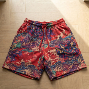 Shorts en molleton baggy pour hommes, sublimation, décontractés, mi-longs, avec cordon de serrage à la taille, OEM ODM - Product Image 1