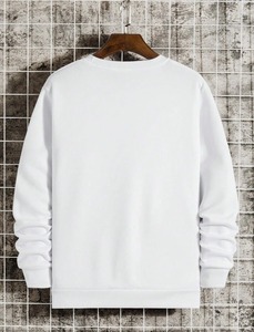<b>Men's</b> Black Crew neck Sweatshirt 100% Cotton Regular Fit Casual <b>Pullover</b> Knitted Solid Color shirt - Product Image 6