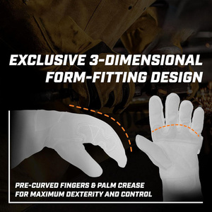 Gants de soudage TIG robustes en cuir de chèvre et de vachette, renforcés, résistants à la chaleur, pour la protection personnelle - Product Image 3